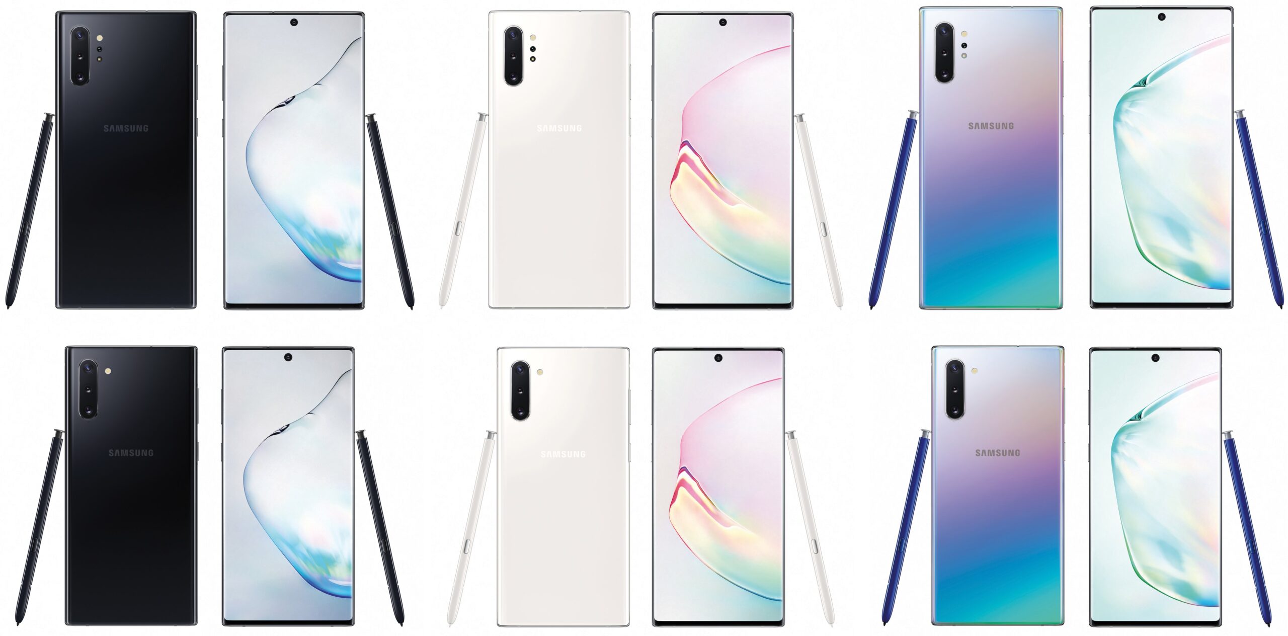 Samsug Galaxy Note10 / Note10 +: Отфильтрованные изображения высокого качества во всех трех цветах