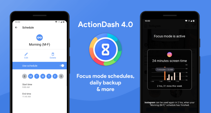 ActionDash обновлен до v4.0 с расписаниями режима фокусировки, дополнительной интеграцией Action Launcher и многим другим
