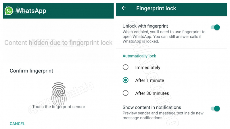 WhatsApp: больше безопасности благодаря запросу по отпечатку пальца