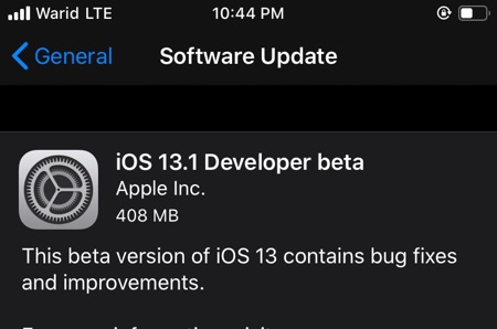 Выпущена бета-версия iOS 13.1 для разработчиков