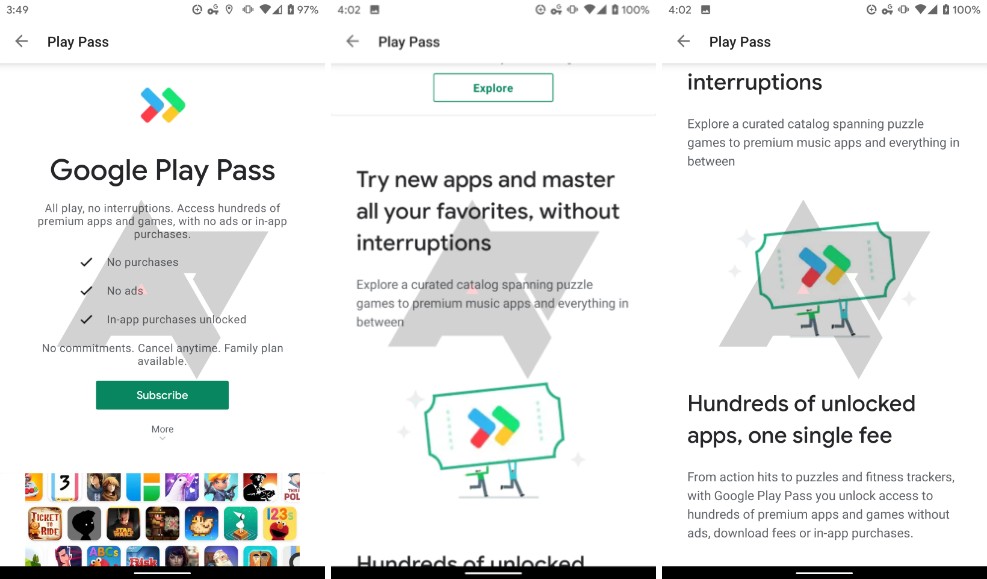 Google готовит сервис подписки под названием Google Play Pass
