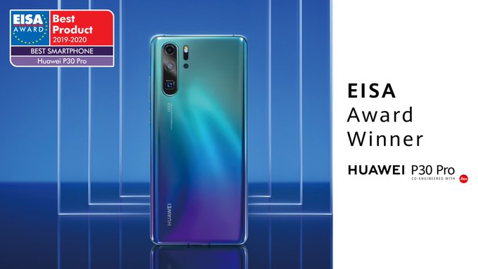 Huawei P30 Pro второй раз подряд побеждает в конкурсе EISA «Лучший смартфон года»