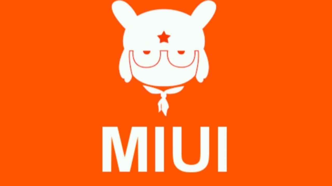 Logotipo de MIUI con fondo naranja