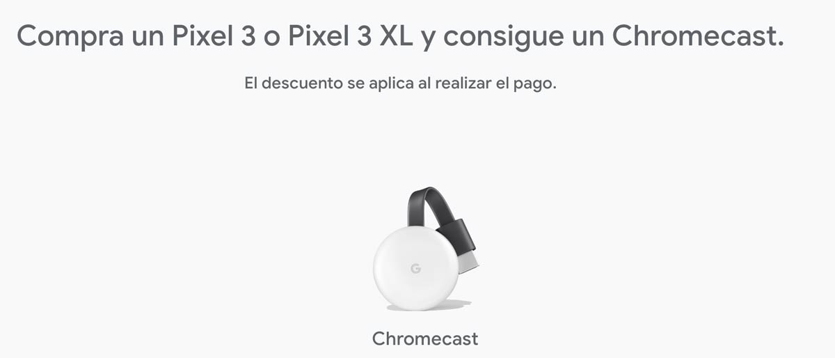 Подарок Chromecast при покупке Google Pixel 3