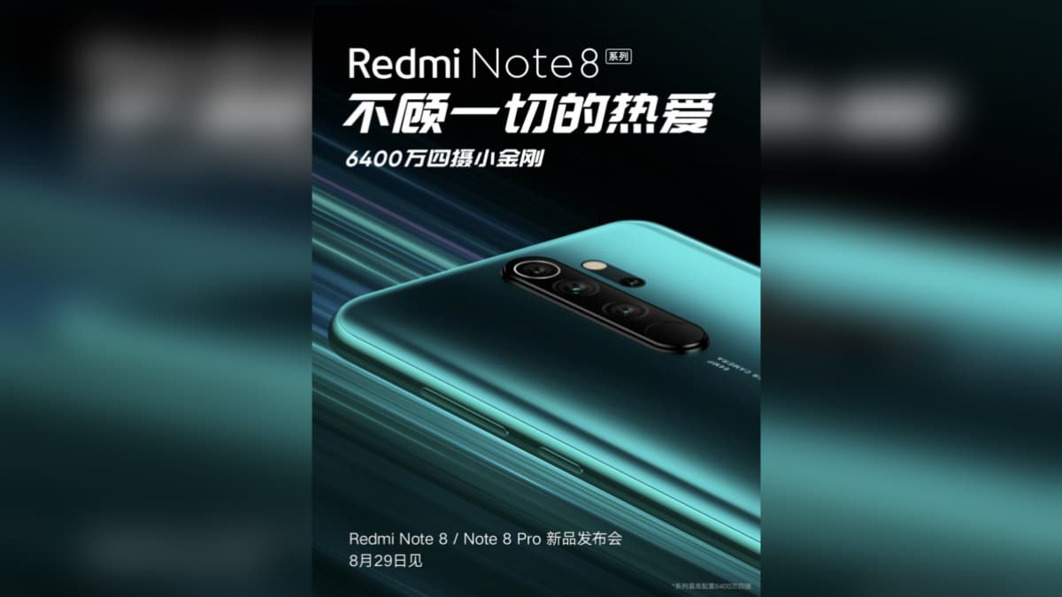 Redmi Note 8, Redmi Note 8 Pro Launch Date Set for August 29