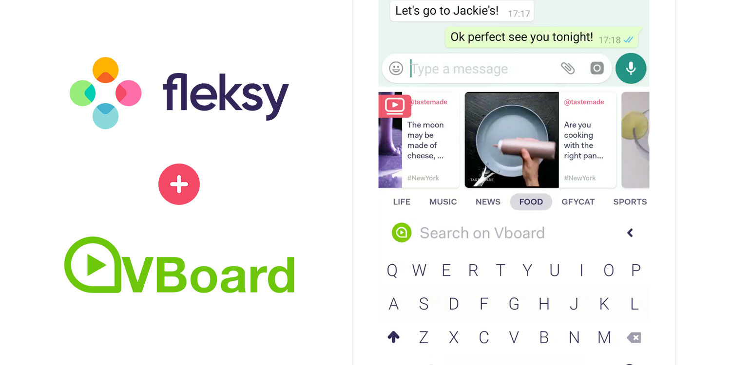 Fleksy предоставляет доступ к видео прямо на клавиатуре