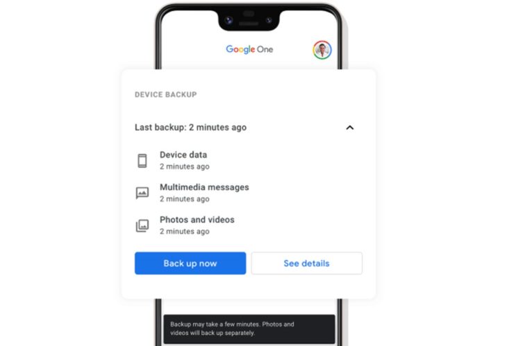 Google One теперь создает автоматическое резервное копирование Android