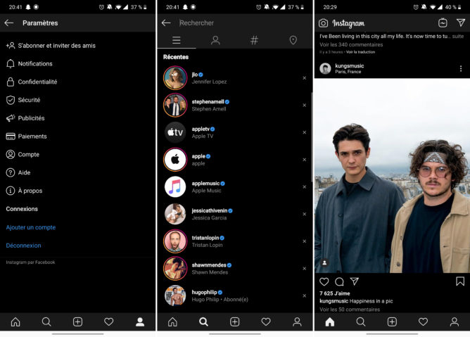 [Update: Not just Android 10] Instagram  тестирует режим темного интерфейса для Android 10