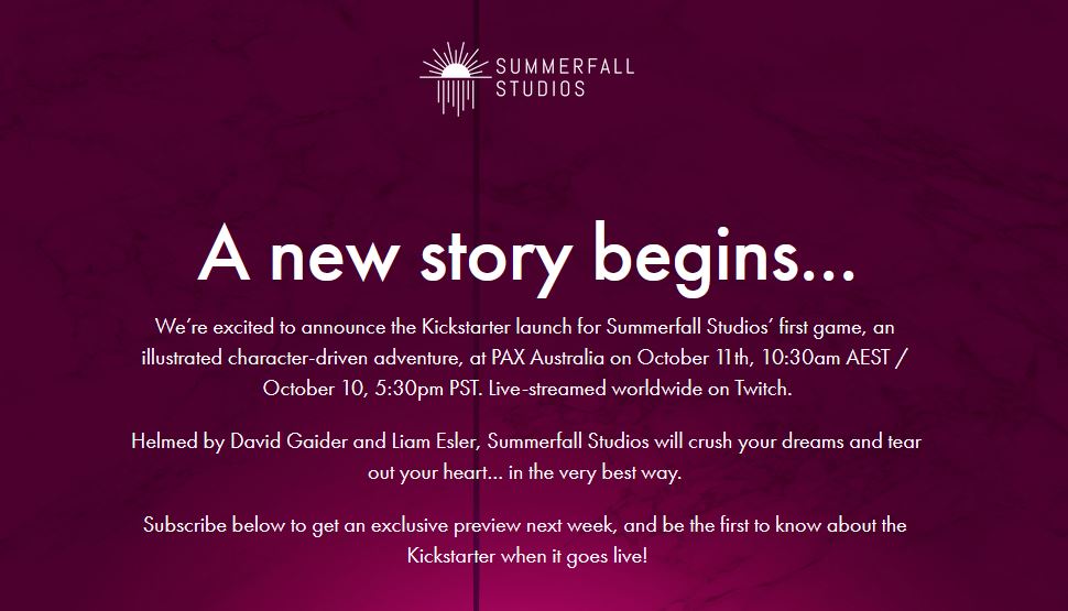 Студия Summerfall открывается от бывшего писателя BioWare