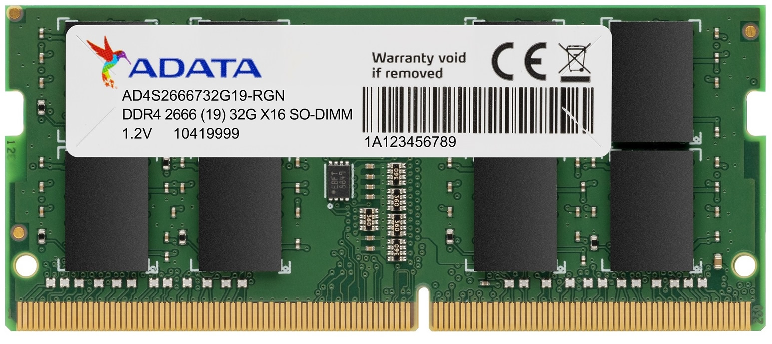 ADATA выпустила модуль DDR4 U-DIMM / SO-DIMM с частотой 2666 МГц ...