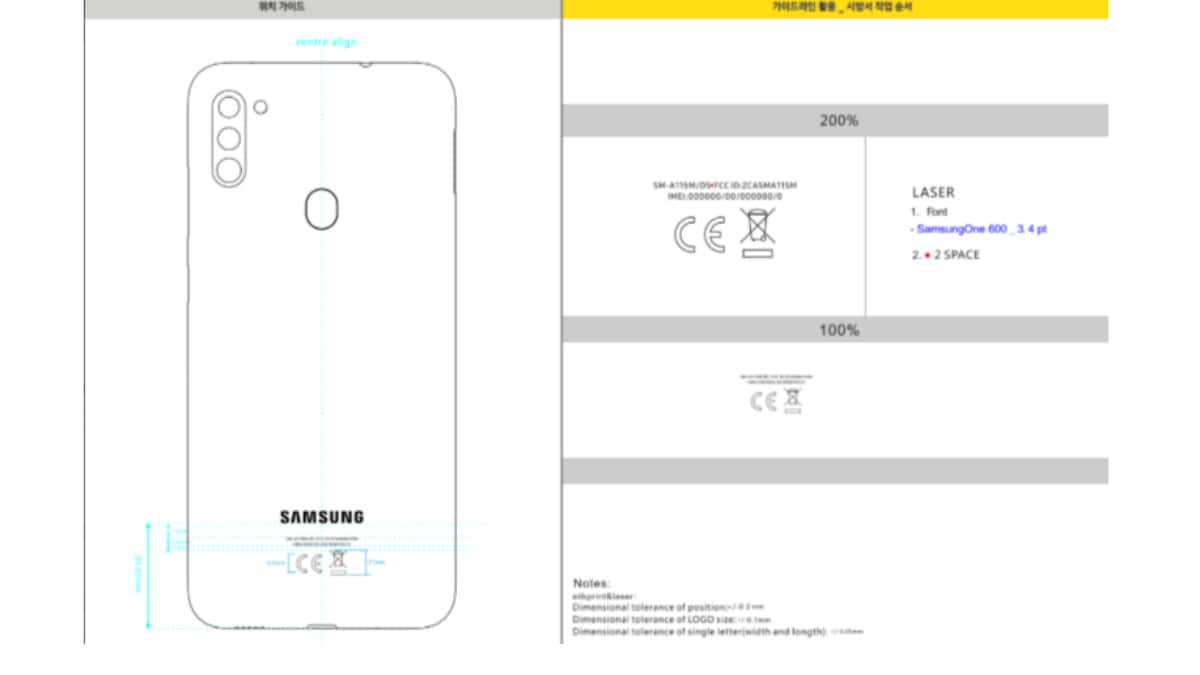 Samsung Galaxy A11 Видно в FCC США. UU. С 4000 батареей ...