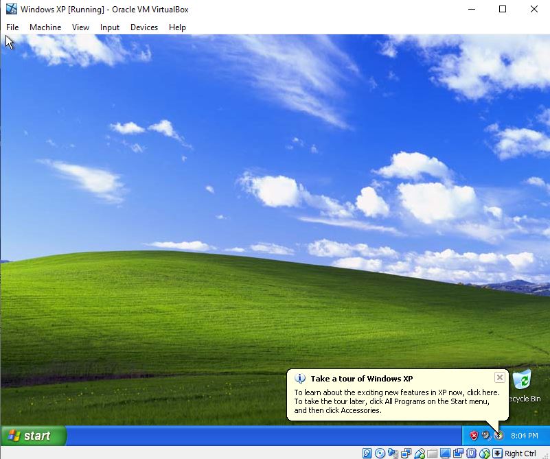 Как установить Windows XP ISO активен Windows 10 VirtualBox
