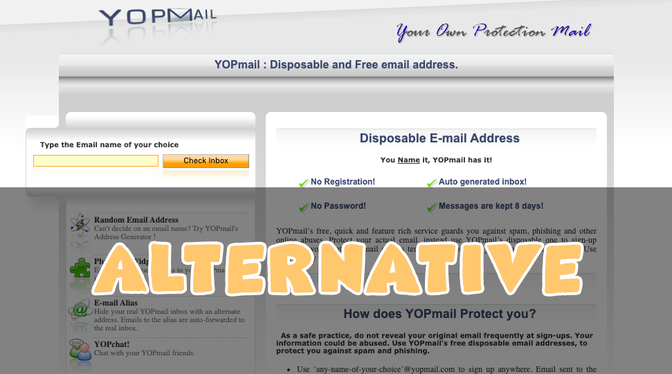 YOPMail Alternatives
