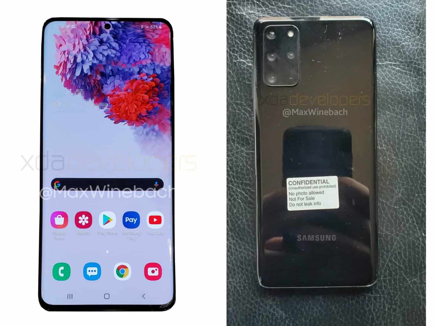 Samsung Galaxy Дизайн S20 + раскрывается на реальных изображениях