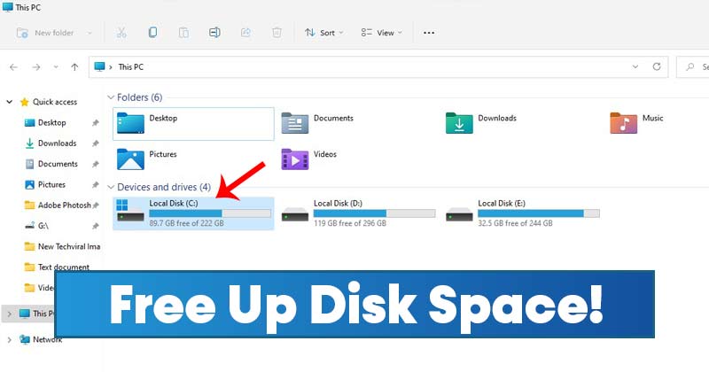 Как освободить место на диске после обновления до Windows 11