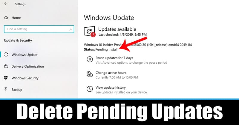 Как удалить все ожидающие обновления на Windows 10 шт.