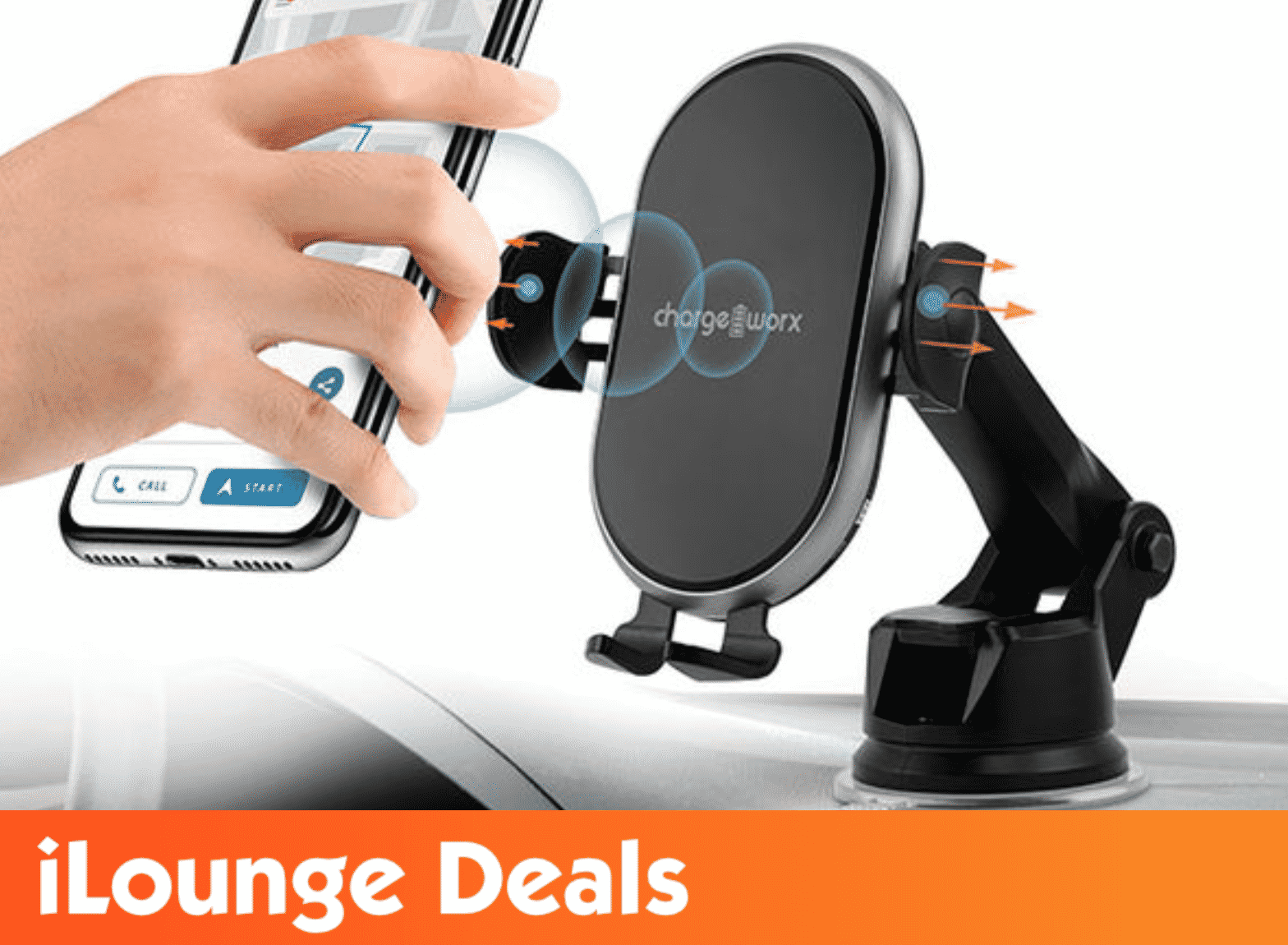 Chargeworx Motion-Activated Wireless Charging Car Mount