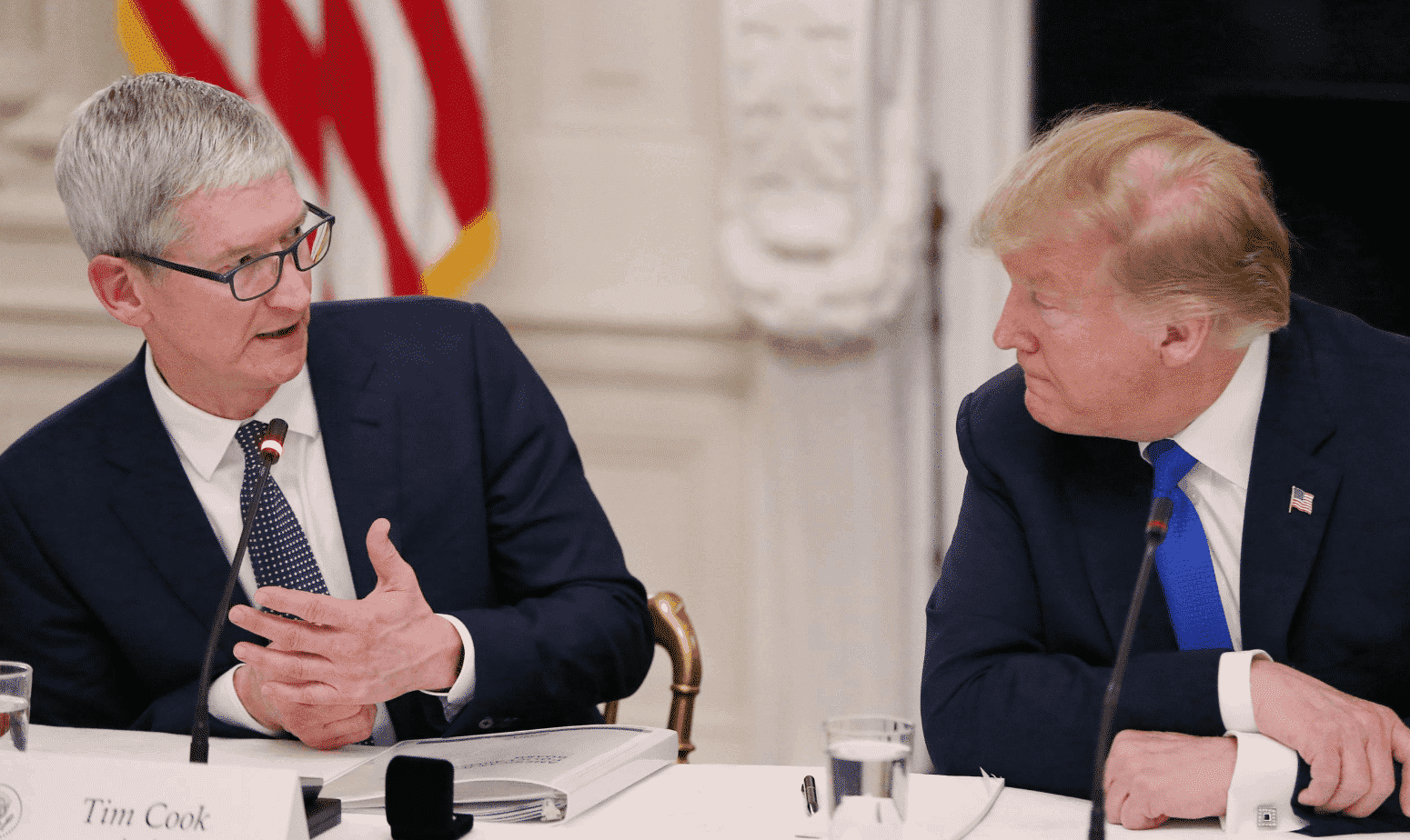 Apple CEO Tim Cook and Donald Trump