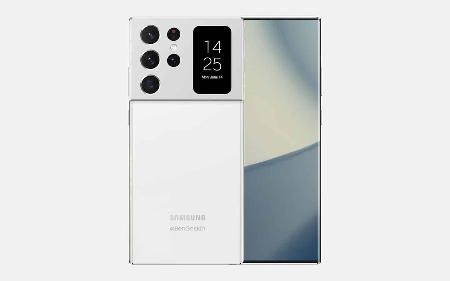 Galaxy Note  21 Ultra Concept может похвастаться двумя дисплеями и тонкими рамками