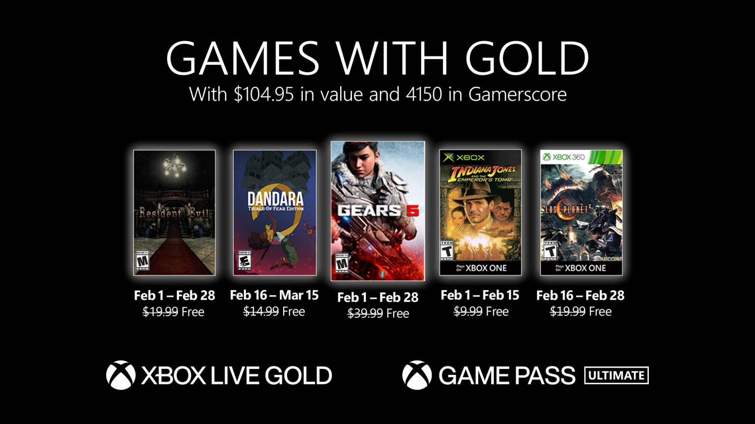 "Gears 5" - заголовки бесплатных игр для Xbox с золотым статусом на февраль 2021 года