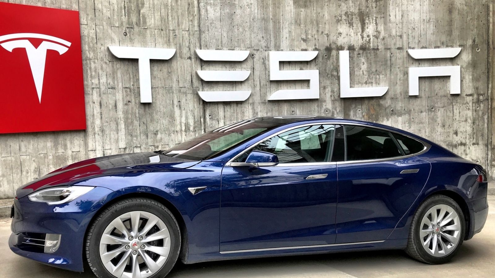 Tesla Blue Car