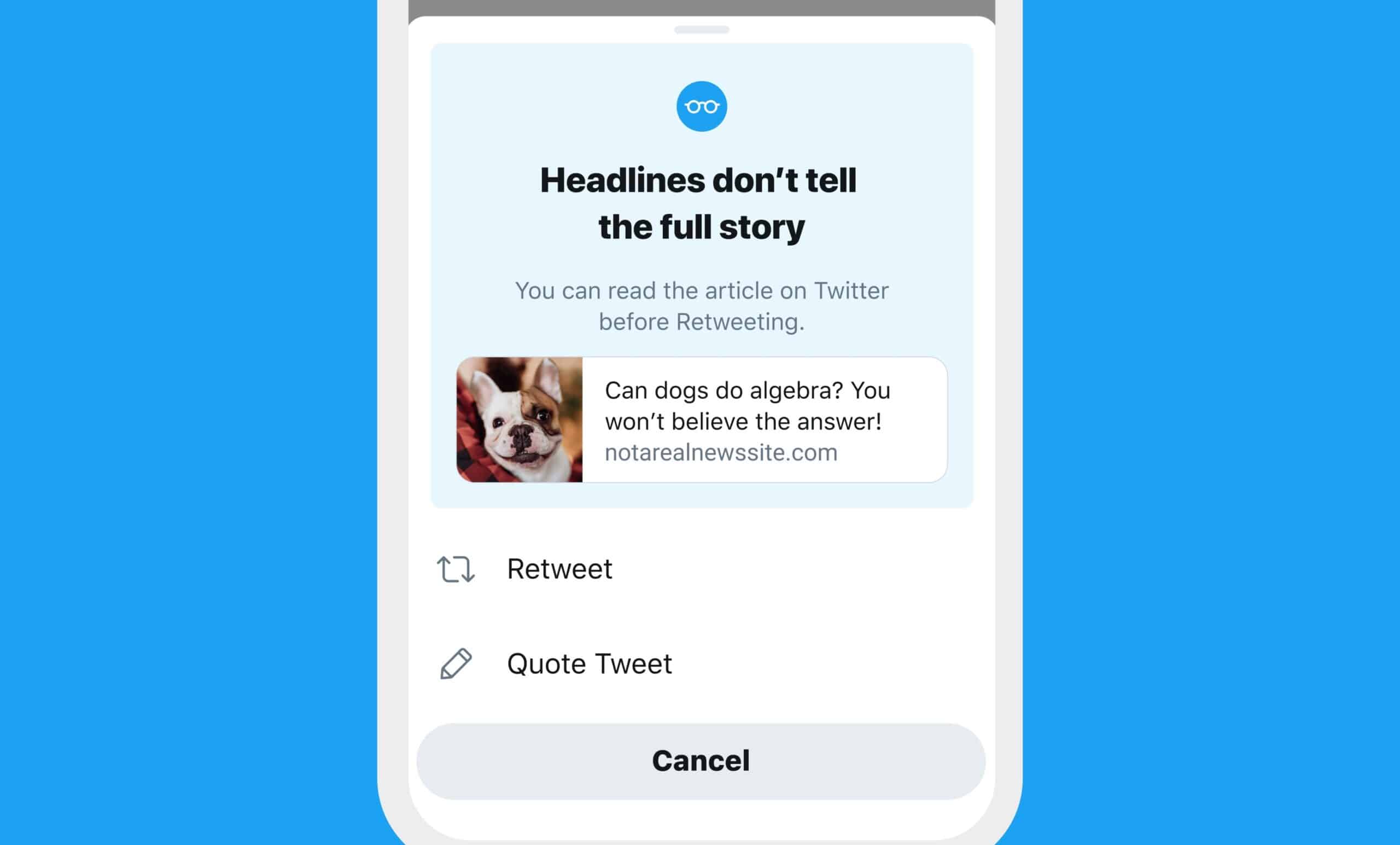 Twitter Хочет, чтобы больше людей прочитали статьи перед тем, как писать в Твиттере