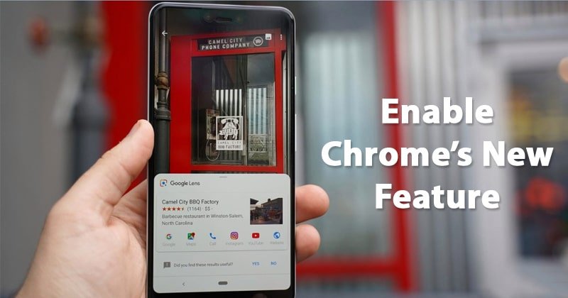 Включить поиск обратного изображения объектива Google в Chrome для Android