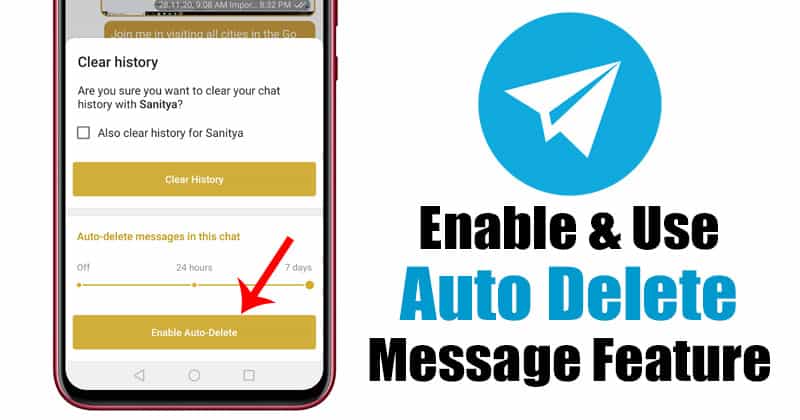 Как включить & amp;  Используйте функцию автоматического удаления сообщений в Telegram
