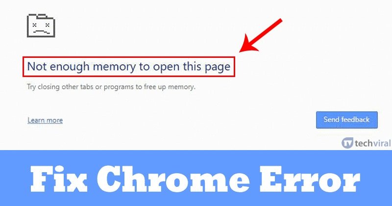 Как исправить ошибку недостаточно памяти для открытия этой страницы в Chrome