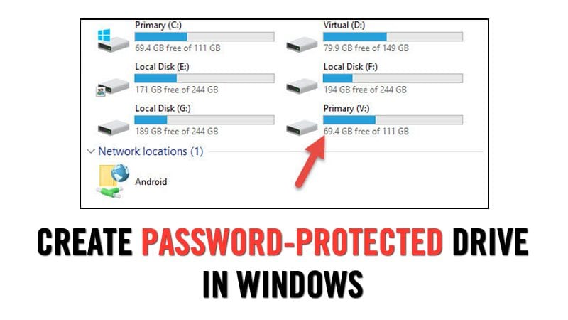 Как создать защищенный паролем диск в Windows