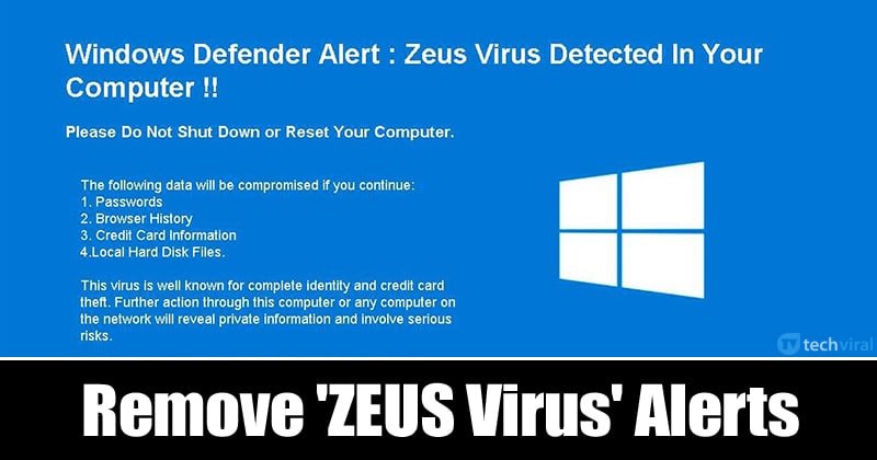 Как удалить 'Windows Оповещения об обнаруженном вирусе ZEUS