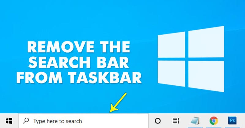 Как удалить панель поиска с панели задач на Windows 10