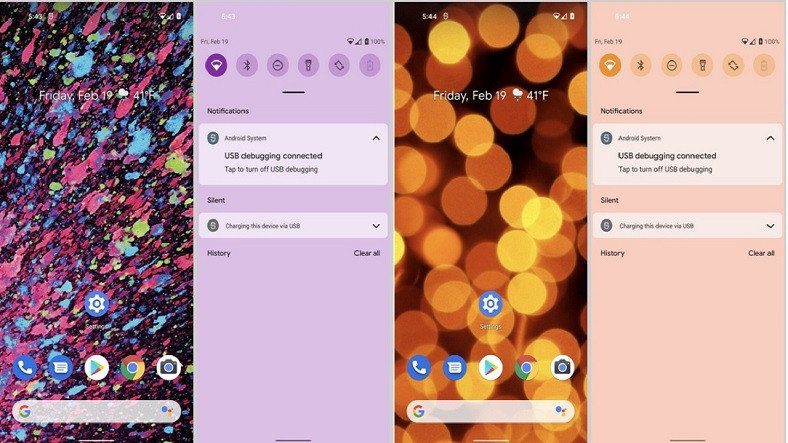 Красочная система тем Android 12 впервые замечена