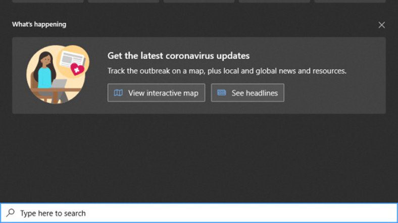 Windows Инструмент отслеживания коронавируса появится в 10 поисковых системах