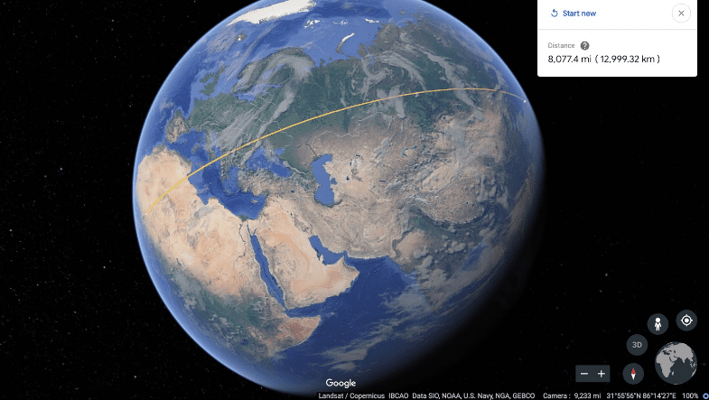 Google Планета Земля поставляется с плагином для измерения площади