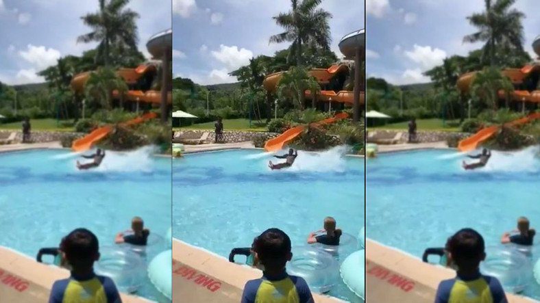 Kendisini Havuzun Üzerinde Taş Sektirir Gibi Sektiren Adamın Twitter’da Virale Dönen Videosu