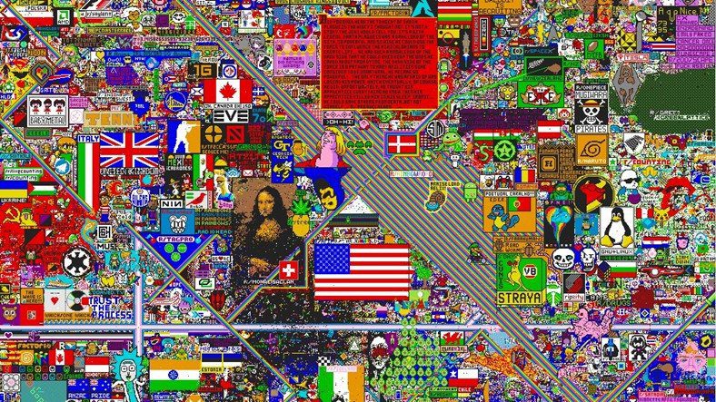 Reddit Kullanıcılarının 72 Saatte Yaptığı 1 Milyon Piksellik Görsel!
