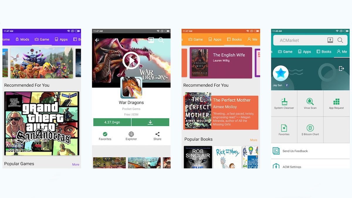 ACMarket, другой тип Android Store для бесплатных приложений и игр.