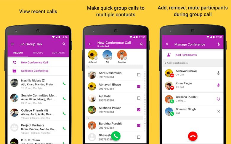 Групповой разговор Джио;  приложение для групповых конференц-звонков на Android