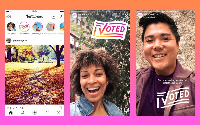 Instagram Поощряет проведение хороших выборов, добавляя наклейки «Я ГОЛОСОВАЛ» и «МЫ ГОЛОСОВАЛИ»
