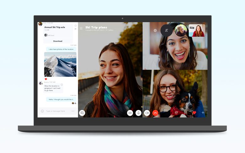 Microsoft запускает Skype 8.0 для группового звонка по упаковке настольных компьютеров с участием более 24 человек