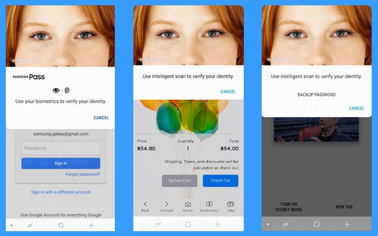 Интернет-браузер Samsung поддерживает сканирование лица и глаз Galaxy Устройства