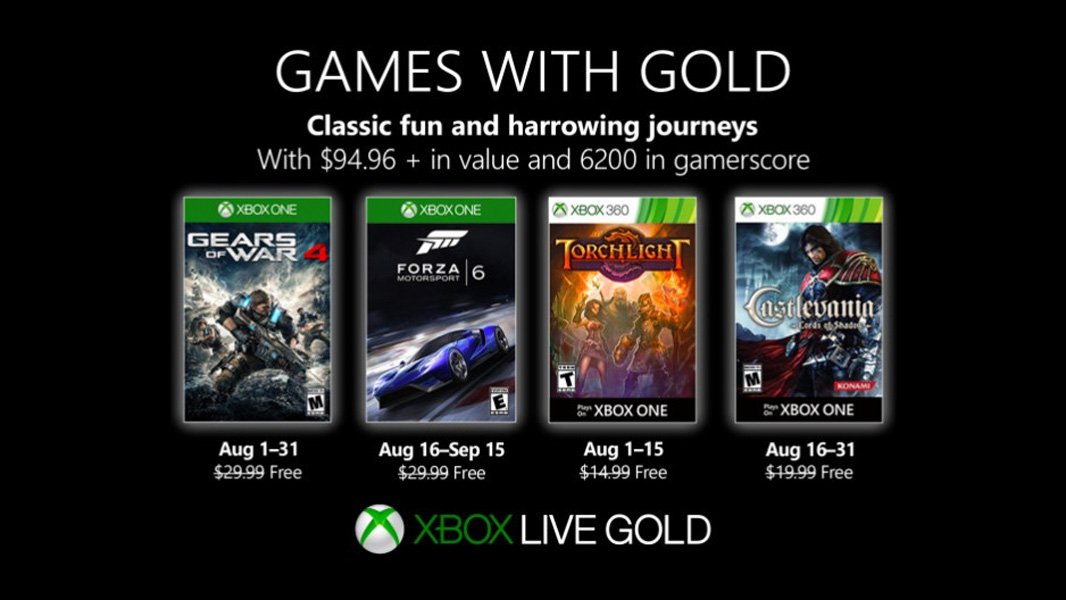 Microsoft объявляет о новых играх для Xbox с золотом на август