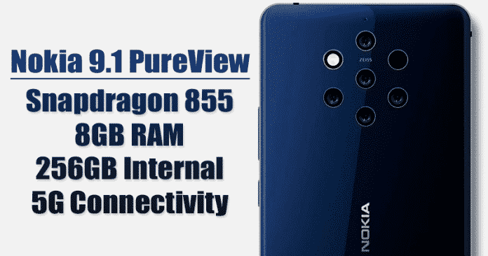 Nokia 9.1 PureView будет оснащен Snapdragon 855, 8 ГБ оперативной памяти, 256 ГБ встроенной