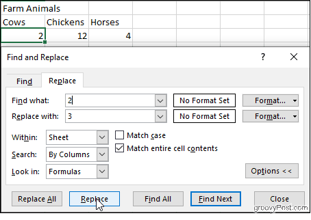 Содержимое ячейки Excel Match