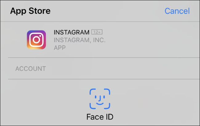 Face ID подсказка для установки приложения на iPhone XR.