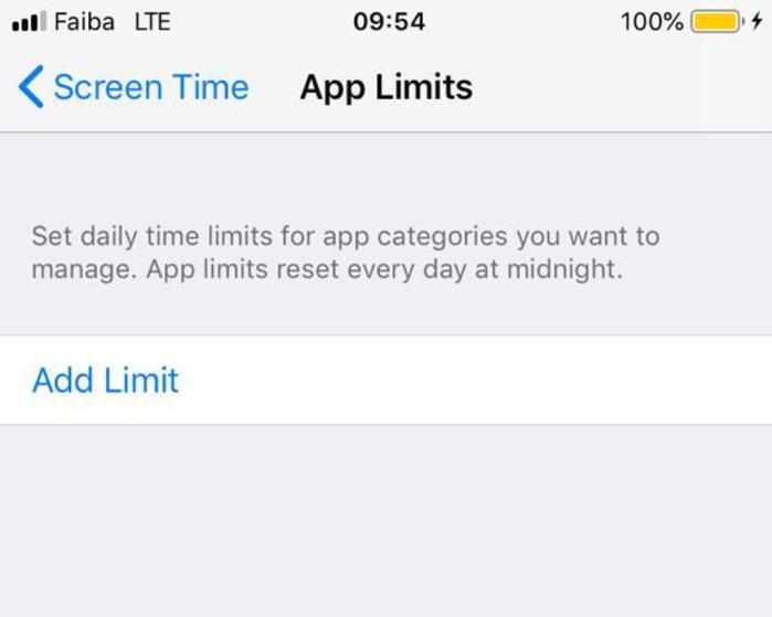 Блокировка приложений Экран настроек Iphone Ограничения по времени приложения
