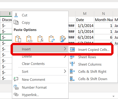 Как переместить столбец в Excel 2