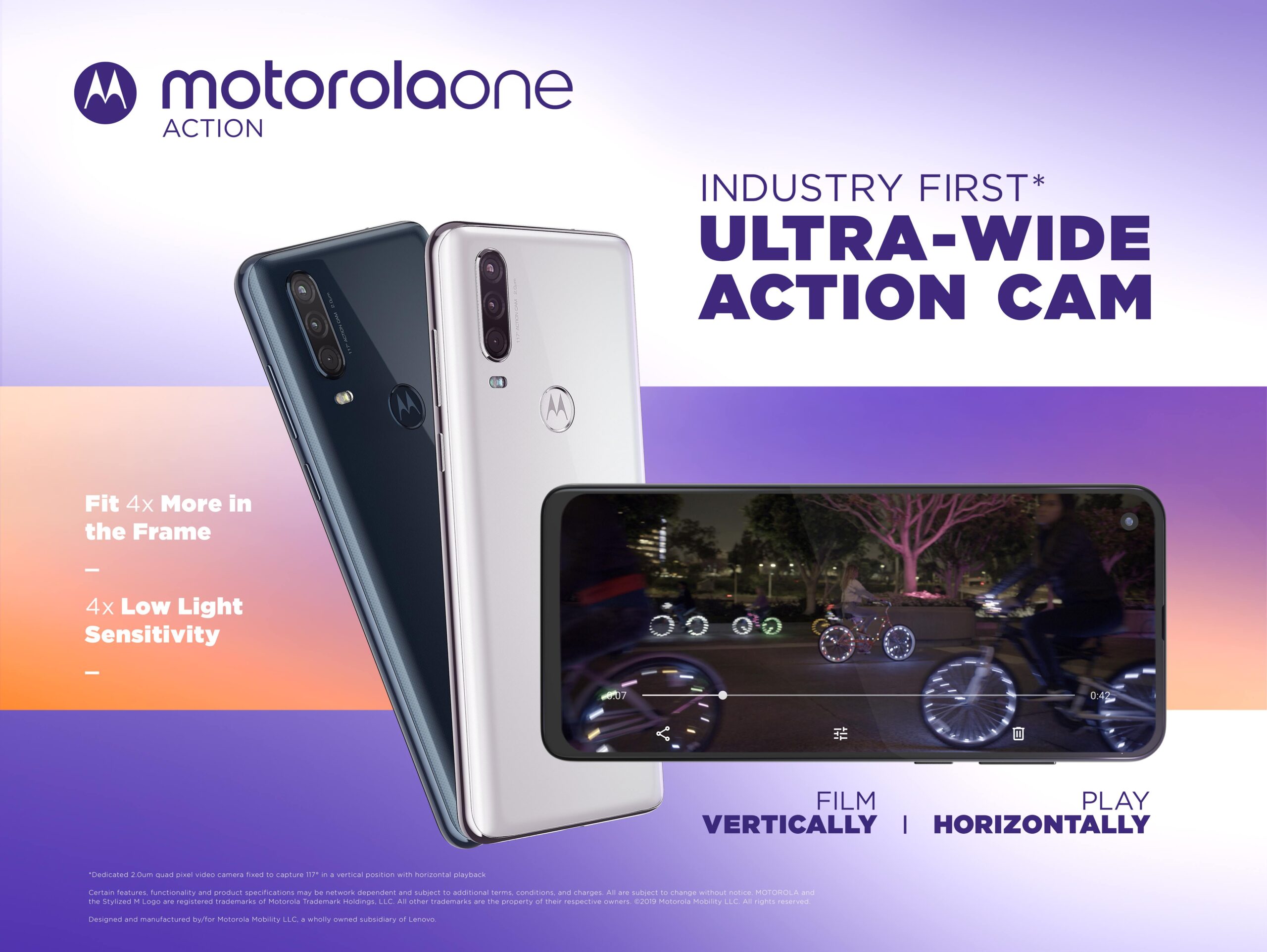 Motorola One Action записывает горизонтальное видео, удерживая его вертикально