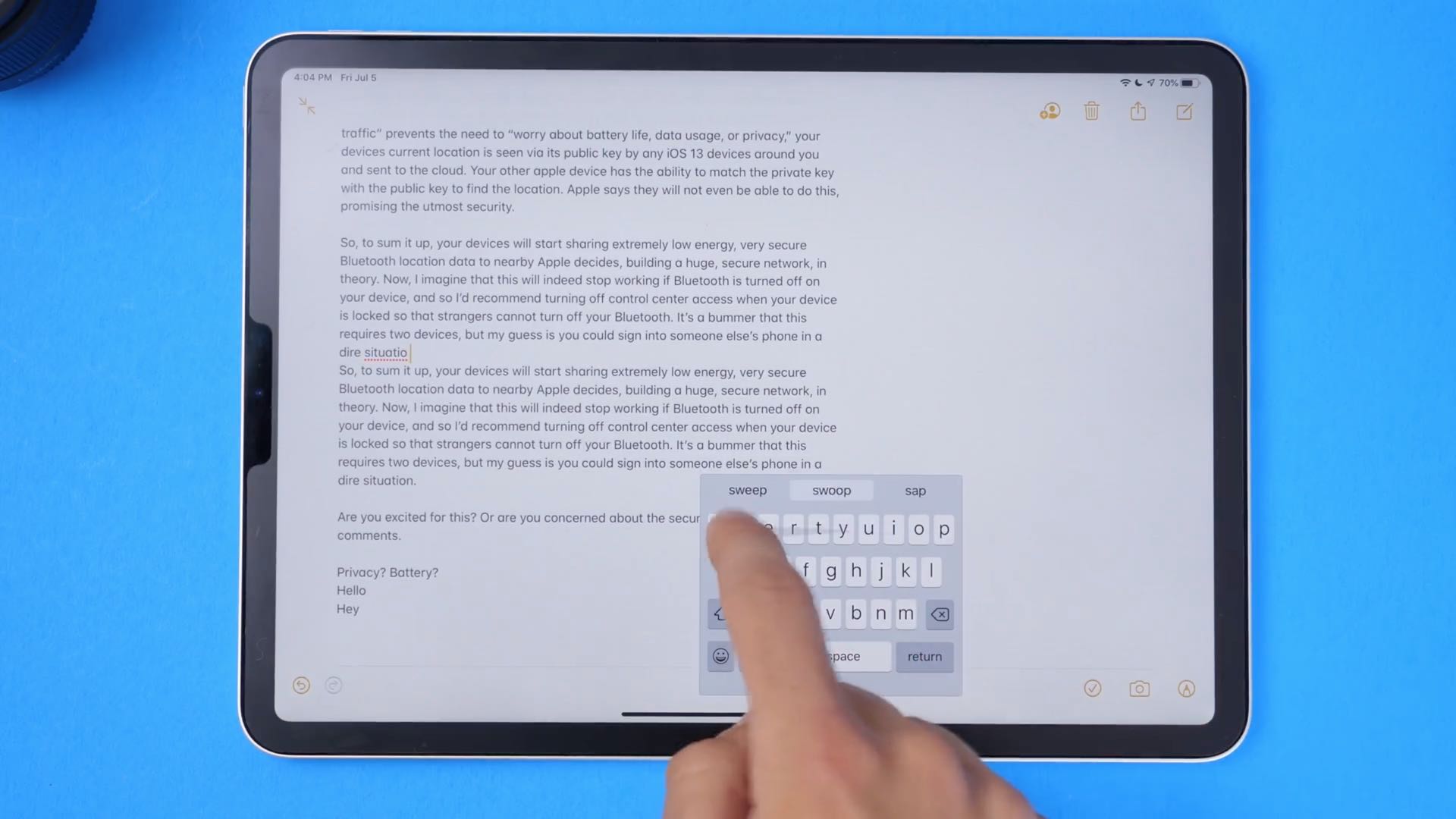 клавиатура для перелистывания iPad - QuickPath